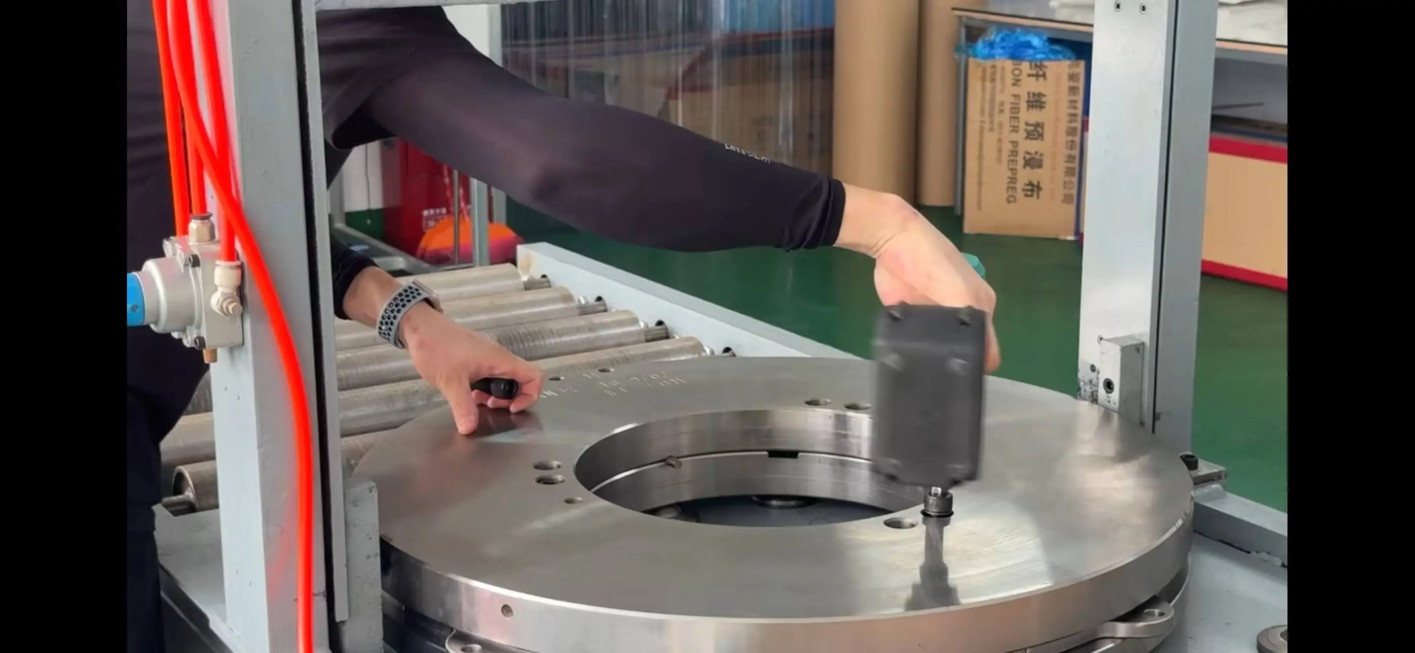 Computer-controlled molding and curing of carbon rims in steel molds at Light Travel Cycling